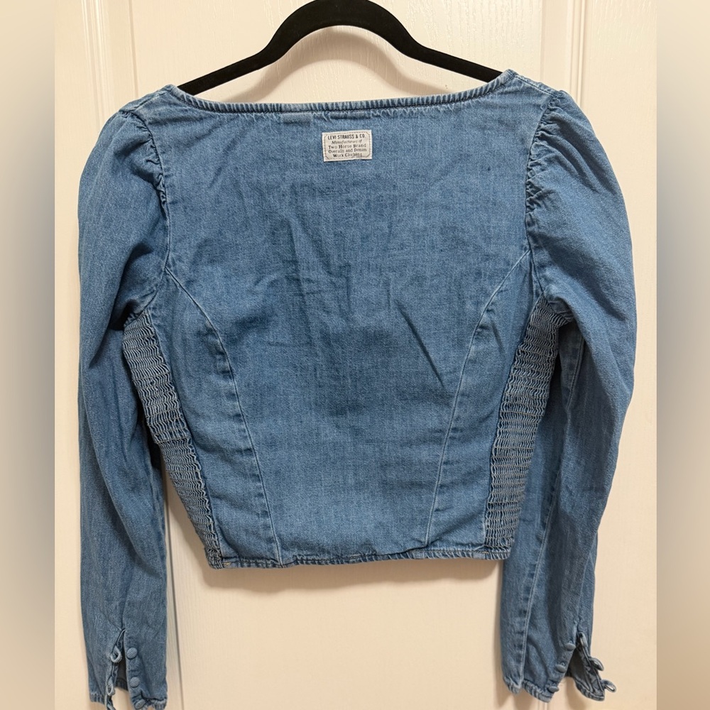 Levi's Blue Denim Blouse with Long Sleeves - Picture 3 of 3